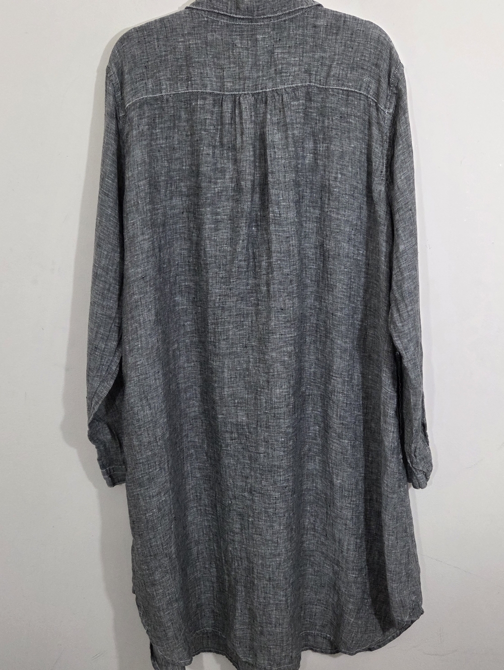 CP Shades x Garnet Hill Linen Lara Shirt Dress Boho Lagenlook Casual Artsy Large - Picture 7 of 10